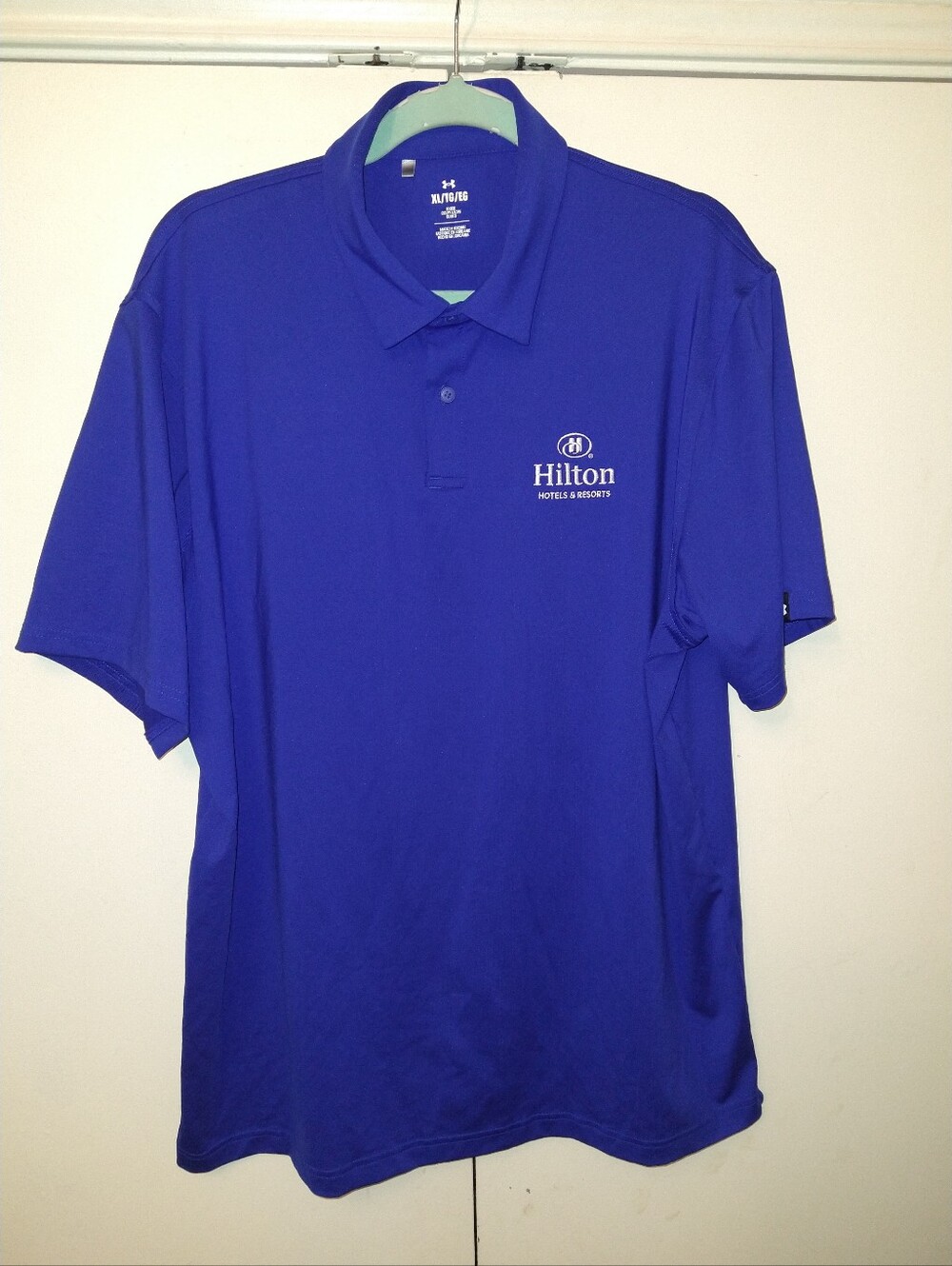 Under Armour Loose Blue Short Sleeve Polo Shirt Men's sz XL